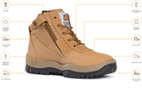 MONGREL 961050 - WHEAT NON SAFETY ZIP SIDER BOOT