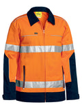 Bisley Workwear Taped Hi Vis Drill Jacket with Liquid Repellent finish