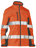 Bisley Workwear Women's Taped Two Tone Hi Vis Soft Shell Jacket