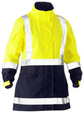 Bisley Workwear Women's Taped Hi Vis Recycled Rain Shell Jacket