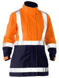 Bisley Workwear Women's Taped Hi Vis Recycled Rain Shell Jacket