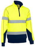 Bisley Workwear Taped Hi Vis 1/4 Zip Fleece Pullover with Sherpa Lining
