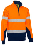 Bisley Workwear Taped Hi Vis 1/4 Zip Fleece Pullover with Sherpa Lining