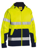 Bisley Workwear Taped Hi Vis Zip Fleece Hoodie with Sherpa Lining