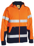 Bisley Workwear Taped Hi Vis Zip Fleece Hoodie with Sherpa Lining