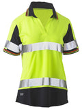 Bisley Workwear Women's Taped Two Tone Hi Vis V-Neck Polo