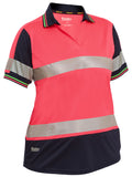 Bisley Workwear Women's Taped Two Tone Hi Vis V-Neck Polo