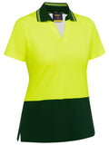 Bisley Workwear Women's Hi Vis V-Neck Polo