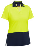 Bisley Workwear Women's Hi Vis V-Neck Polo