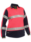 Bisley Workwear Women's Taped Two Tone Hi Vis V-Neck Polo