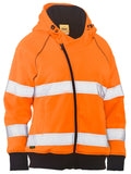 Bisley Workwear Women's Taped Hi Vis Fleece Zip Front Hoodie with Sherpa Lining