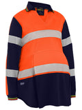 Bisley Workwear Women's Taped Hi Vis Recycled V-Neck Maternity Polo