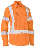 Bisley Workwear Women's X Taped Biomotion Hi Vis Cool Lightweight Drill Shirt