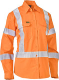 Bisley Workwear Women's X Taped Biomotion Hi Vis Cool Lightweight Drill Shirt