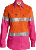 Bisley Workwear Women's Taped Hi Vis Cool Lightweight Drill Shirt