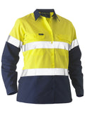Bisley Workwear Recycle Women's Taped Two Tone Hi Vis Drill Shirt