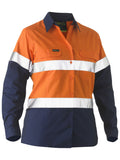 Bisley Workwear Recycle Women's Taped Two Tone Hi Vis Drill Shirt
