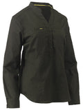 Bisley Workwear Women's Stretch V-Neck Closed Front Shirt