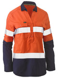 Bisley Workwear Womens Taped Hi Vis Stretch Closed Front Shirt