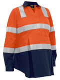 Bisley Workwear Women's Taped Two Tone Hi Vis Closed Front Maternity Shirt