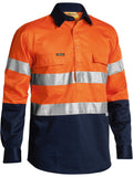 Bisley Workwear Taped Hi Vis Closed Front Drill Shirt