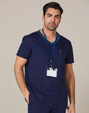 MENS V-NECK CONTRAST TRIM SCRUB TOP - M7650