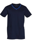 MENS V-NECK CONTRAST TRIM SCRUB TOP - M7650