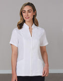 Women’s Full Zip Front Short Sleeve Tunic - M8636S