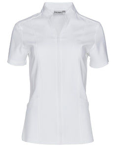 Women’s Full Zip Front Short Sleeve Tunic - M8636S