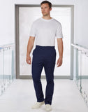 MENS SEMI-ELASTIC WAIST TIE SOLID COLOUR SCRUB PANTS - M9710