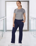 LADIES SEMI-ELASTIC WAIST TIE SOLID COLOUR SCRUB PANTS - M9720