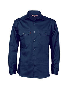 DNC Cotton Drill Work Shirt - Long Sleeve (3202)