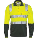 DNC Cotton Back HiVis Two Tone Polo Shirt with CSR Reflective Tape - Long Sleeve (3818)