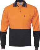 DNC Cotton Back HiVis Two Tone Fluoro Polo - Long Sleeve (3816)