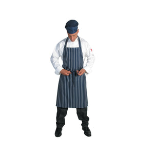 DNC Pinstripe Full Bib Apron No Pocket (2536)