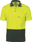 DNC Cotton Back HiVis Two Tone Fluoro Polo - Short Sleeve (3814)