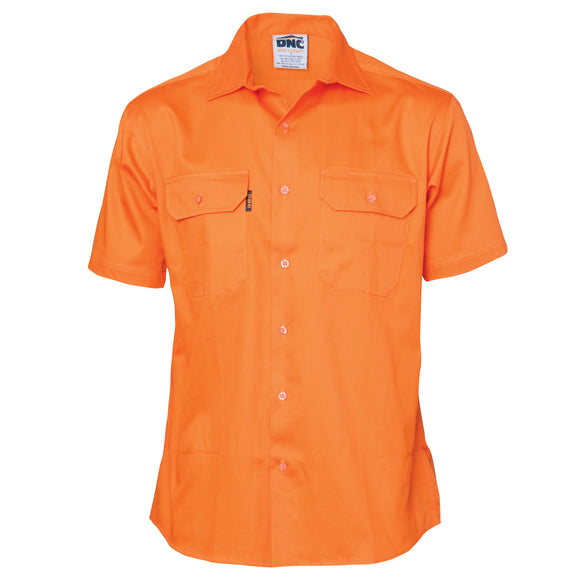 DNC Cotton Drill Work Shirt - Short Sleeve (3201)