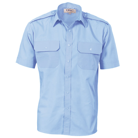 DNC Epaulette Polyester Cotton Work Shirt -Short Sleeve (3213)