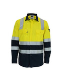 DNC HiVis Two Tone L/W Cotton Bio-Motion & "X" Back Shirt with CSR R/tape - Long Sleeve (3547)