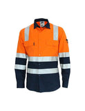 DNC HiVis Two Tone L/W Cotton Bio-Motion & "X" Back Shirt with CSR R/tape - Long Sleeve (3547)