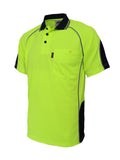 DNC HiVis Semicircle-piping Polo, Short Sleeve (3569)