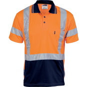 DNC HiVis D/N Cool Breathe Polo Shirt with Cross Back R/Tape - Short Sleeve (3712)