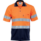 DNC HiVis Cotton Back Short Sleeve Polo with generic Reflective Tape (3717)