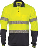 DNC HiVis Cotton Back Long Sleeve Polo with Generic Reflective Tape (3718)