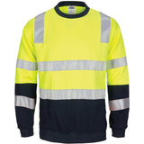 DNC Hi Vis 2 Tone,Crew-neck Fleecy Sweat Shirt With Shoulders, Double Hoop Body And Arms CSR R/tape (3723)