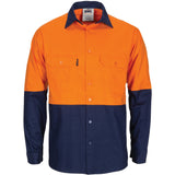 DNC HiVis L/W Cool-Breeze T2 Vertical Vented Cotton Shirt with Gusset Sleeves - Long Sleeve (3733)