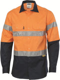 DNC HiVis Two Tone drill shirts with 3M R/Tape, Long Sleeve (3736)