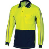 DNC HiVis Cool-Breathe Stripe Polo-long Sleeve (3756)