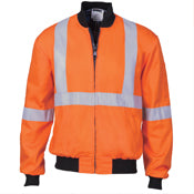 DNC - HiVis Cotton Bomber Jacket with ‘X’ Back & additional CSR R/Tape (3759)