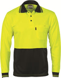 DNC Hivis Two Tone Cool Breathe Polo Shirt, Long Sleeve (3813)